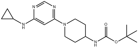 [1-(6-CyclopropylaMino-pyriMidin-4-yl)-piperidin-4-yl]-carbaMic acid tert-butyl ester Struktur