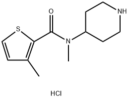 3-Methyl-thiophene-2-carboxylic acid Methyl-piperidin-4-yl-aMide hydrochloride Struktur