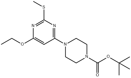 4-(6-Ethoxy-2-Methylsulfanyl-pyriMidin-4-yl)-piperazine-1-carboxylic acid tert-butyl ester Struktur