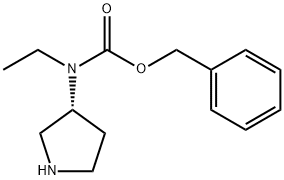 Ethyl-(R)-pyrrolidin-3-yl-carbaMic acid benzyl ester Struktur