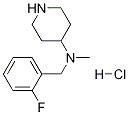 (2-Fluoro-benzyl)-methyl-piperidin-4-yl-amine hydrochloride Struktur