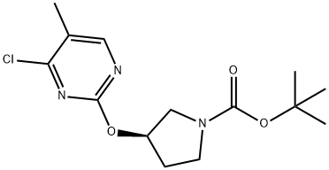 (R)-3-(4-Chloro-5-methyl-pyrimidin-2-yloxy)-pyrrolidine-1-carboxylic acid tert-butyl ester Struktur