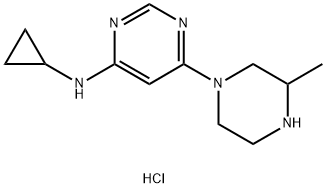 Cyclopropyl-[6-(3-Methyl-piperazin-1-yl)-pyriMidin-4-yl]-aMine hydrochloride Struktur