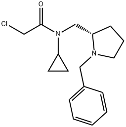 N-((S)-1-Benzyl-pyrrolidin-2-ylMethyl)-2-chloro-N-cyclopropyl-acetaMide Struktur