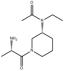 N-[(R)-1-((S)-2-AMino-propionyl)-piperidin-3-yl]-N-ethyl-acetaMide Struktur