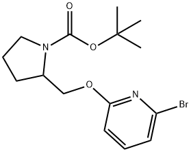 2-(6-Bromo-pyridin-2-yloxymethyl)-pyrrolidine-1-carboxylic acid tert-butyl ester Struktur