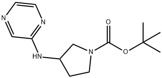 3-(Pyrazin-2-ylamino)-pyrrolidine-1-carboxylic acid tert-butyl ester Struktur