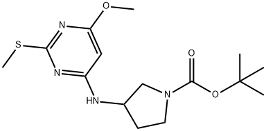 3-(6-Methoxy-2-Methylsulfanyl-pyriMidin-4-ylaMino)-pyrrolidine-1-carboxylic acid tert-butyl ester Struktur