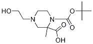 4-(2-Hydroxy-ethyl)-piperazine-1,2-dicarboxylic acid 1-tert-butyl ester 2-Methyl ester Struktur