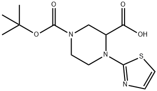 4-Thiazol-2-yl-piperazine-1,3-dicarboxylic acid 1-tert-butyl ester Struktur