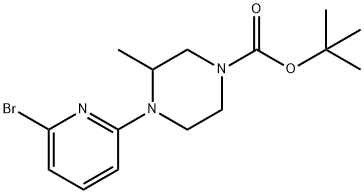 4-(6-Bromo-pyridin-2-yl)-3-methyl-piperazine-1-carboxylic acid tert-butyl ester Struktur