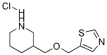 3-(Thiazol-5-ylmethoxymethyl)-piperidine hydrochloride Struktur