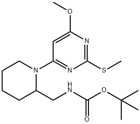 [1-(6-Methoxy-2-Methylsulfanyl-pyriMidin-4-yl)-piperidin-2-ylMethyl]-carbaMic acid tert-butyl ester Struktur