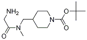 4-{[(2-AMino-acetyl)-Methyl-aMino]-Methyl}-piperidine-1-carboxylic acid tert-butyl ester Struktur