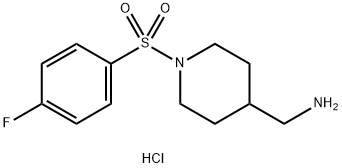 C-[1-(4-氟-苯磺?；?-哌啶-4-基]甲胺鹽酸鹽, 1215609-88-3, 結構式