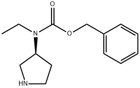 Ethyl-(S)-pyrrolidin-3-yl-carbaMic acid benzyl ester Struktur