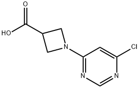 1-(6-Chloro-pyrimidin-4-yl)-azetidine-3-carboxylic acid Struktur