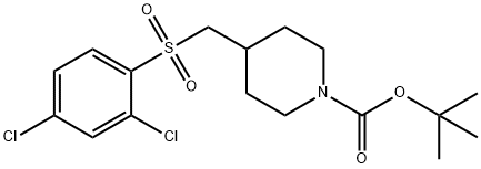 4-(2,4-Dichloro-benzenesulfonylmethyl)-piperidine-1-carboxylic acid tert-butyl ester Struktur