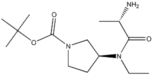 (S)-3-[((S)-2-AMino-propionyl)-ethyl-aMino]-pyrrolidine-1-carboxylic acid tert-butyl ester Struktur