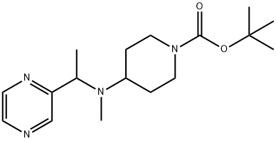 4-[Methyl-(1-pyrazin-2-yl-ethyl)-aMino]-piperidine-1-carboxylic acid tert-butyl ester Struktur