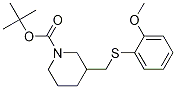 3-(2-Methoxy-phenylsulfanylmethyl)-piperidine-1-carboxylic acid tert-butyl ester Struktur