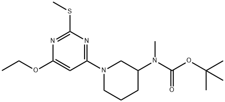 [1-(6-Ethoxy-2-Methylsulfanyl-pyriMidin-4-yl)-piperidin-3-yl]-Methyl-carbaMic acid tert-butyl ester Struktur