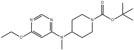 4-[(6-Ethoxy-pyriMidin-4-yl)-Methyl-aMino]-piperidine-1-carboxylic acid tert-butyl ester Struktur