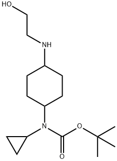 Cyclopropyl-[4-(2-hydroxy-ethylaMino)-cyclohexyl]-carbaMic acid tert-butyl ester Struktur