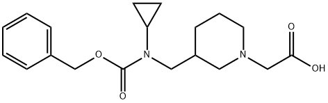 {3-[(Benzyloxycarbonyl-cyclopropyl-aMino)-Methyl]-piperidin-1-yl}-acetic acid Struktur