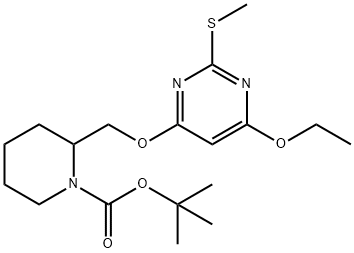 2-(6-Ethoxy-2-Methylsulfanyl-pyriMidin-4-yloxyMethyl)-piperidine-1-carboxylic acid tert-butyl ester Struktur