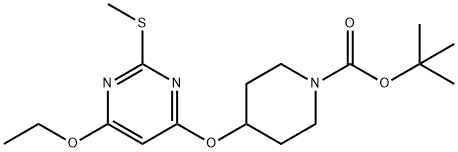 4-(6-Ethoxy-2-Methylsulfanyl-pyriMidin-4-yloxy)-piperidine-1-carboxylic acid tert-butyl ester Struktur