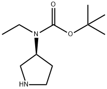 Ethyl-(S)-pyrrolidin-3-yl-carbaMic acid tert-butyl ester Struktur