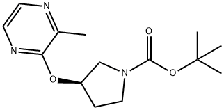 (R)-3-(3-Methyl-pyrazin-2-yloxy)-pyrrolidine-1-carboxylic acid tert-butyl ester Struktur