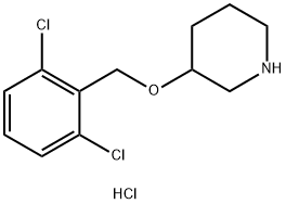 3-(2,6-Dichloro-benzyloxy)-piperidine hydrochloride Struktur