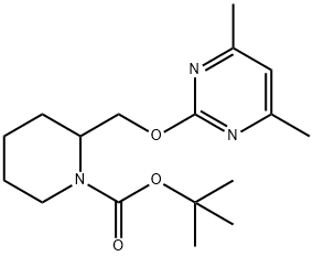 2-(4,6-Dimethyl-pyrimidin-2-yloxymethyl)-piperidine-1-carboxylic acid tert-butyl ester Struktur