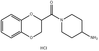 (4-AMino-piperidin-1-yl)-(2,3-dihydro-benzo[1,4]dioxin-2-yl)-Methanone hydrochloride Struktur