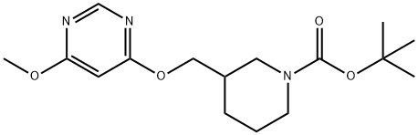 3-(6-Methoxy-pyriMidin-4-yloxyMethyl)-piperidine-1-carboxylic acid tert-butyl ester Struktur