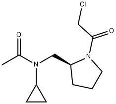 N-[(S)-1-(2-Chloro-acetyl)-pyrrolidin-2-ylMethyl]-N-cyclopropyl-acetaMide Struktur