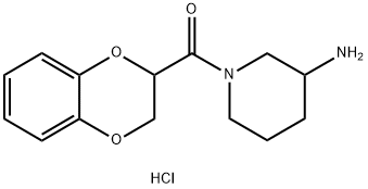 (3-AMino-piperidin-1-yl)-(2,3-dihydro-benzo[1,4]dioxin-2-yl)-Methanone hydrochloride Struktur