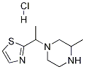 3-Methyl-1-(1-thiazol-2-yl-ethyl)-piperazine hydrochloride Struktur