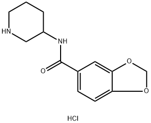 Benzo[1,3]dioxole-5-carboxylic acid piperidin-3-ylaMide hydrochloride Struktur