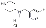 (3-Fluoro-benzyl)-methyl-piperidin-4-yl-amine hydrochloride Struktur