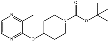 4-(3-Methyl-pyrazin-2-yloxy)-piperidine-1-carboxylic acid tert-butyl ester Struktur