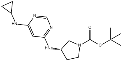 (S)-3-(6-CyclopropylaMino-pyriMidin-4-ylaMino)-pyrrolidine-1-carboxylic acid tert-butyl ester Struktur