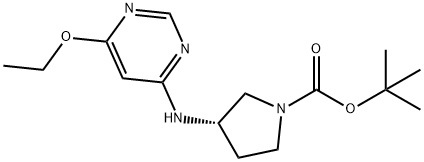 (S)-3-(6-Ethoxy-pyriMidin-4-ylaMino)-pyrrolidine-1-carboxylic acid tert-butyl ester Struktur