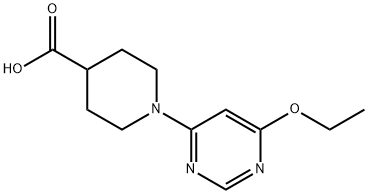 1-(6-Ethoxy-pyriMidin-4-yl)-piperidine-4-carboxylic acid Struktur