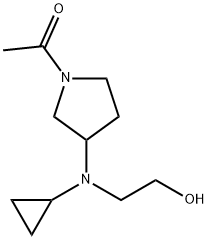 1-{3-[Cyclopropyl-(2-hydroxy-ethyl)-aMino]-pyrrolidin-1-yl}-ethanone Struktur