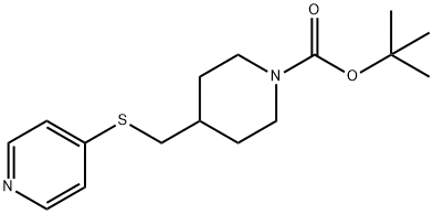 4-(Pyridin-4-ylsulfanylmethyl)-piperidine-1-carboxylic acid tert-butyl ester Struktur