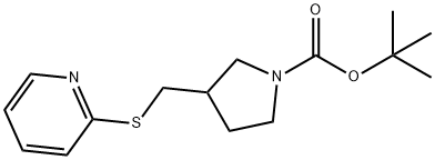 3-(Pyridin-2-ylsulfanylmethyl)-pyrrolidine-1-carboxylic acid tert-butyl ester Struktur