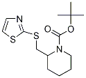 2-(Thiazol-2-ylsulfanylmethyl)-piperidine-1-carboxylic acid tert-butyl ester Struktur